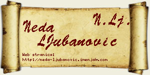 Neda LJubanović vizit kartica